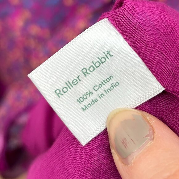 $198 Roller Rabbit Boho Purple Long Sleeve Augusta Garnet Midi Dress Medium - Picture 11 of 11